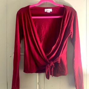 Velvet Burgundy wrap around shirt
